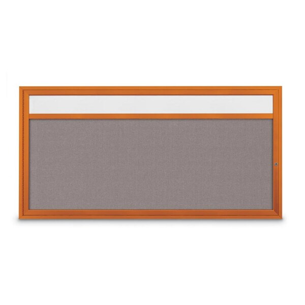 Slim Enclosed Corkboard, 36"x36", Satin Alum Frame/Burgundy
